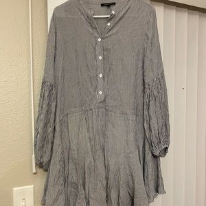 Cute Short Long-Sleeve Striped Dress